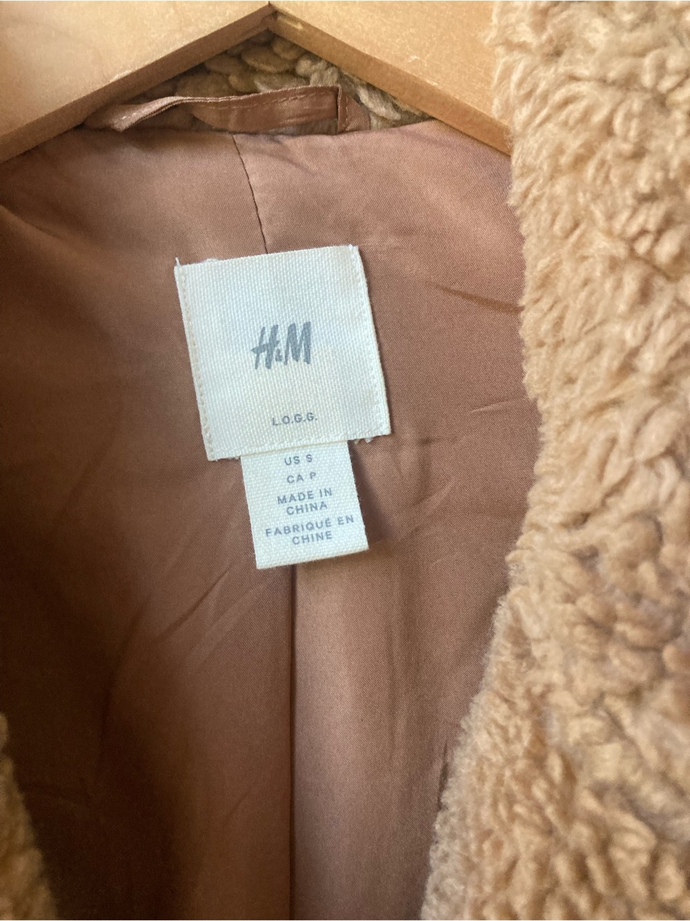 H&M | Cozy Women’s Teddy Coat in Camel - Picture 5 of 7
